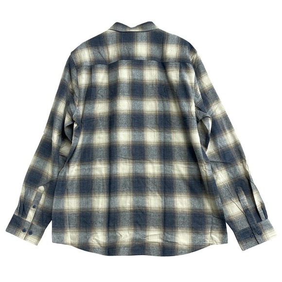 NEW Weatherproof Vintage Men's XXLT Flannel Shirt Tall Blue Plaid Button Down - Picture 4 of 9